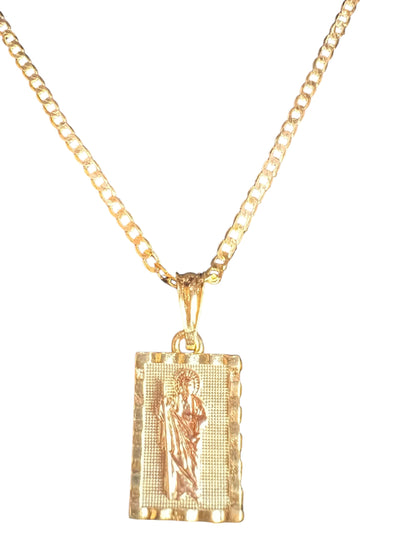 18K GOLD LAYERED ST. JUDE PENDANT NECKLACE