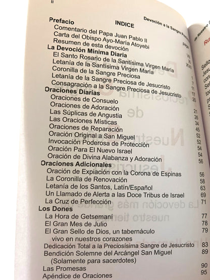 DEVOCIÓN A LA PRECIOSÍSIMA SANGRE DE NUESTRO SEÑOR JESUCRISTO (SPANISH/ENGLISH)