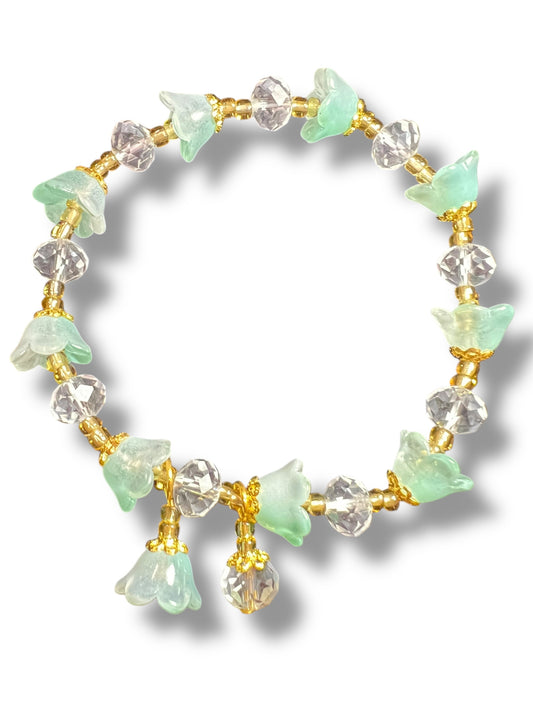 BRACELET: SMOKED FLOWER-SHAPED GLASS