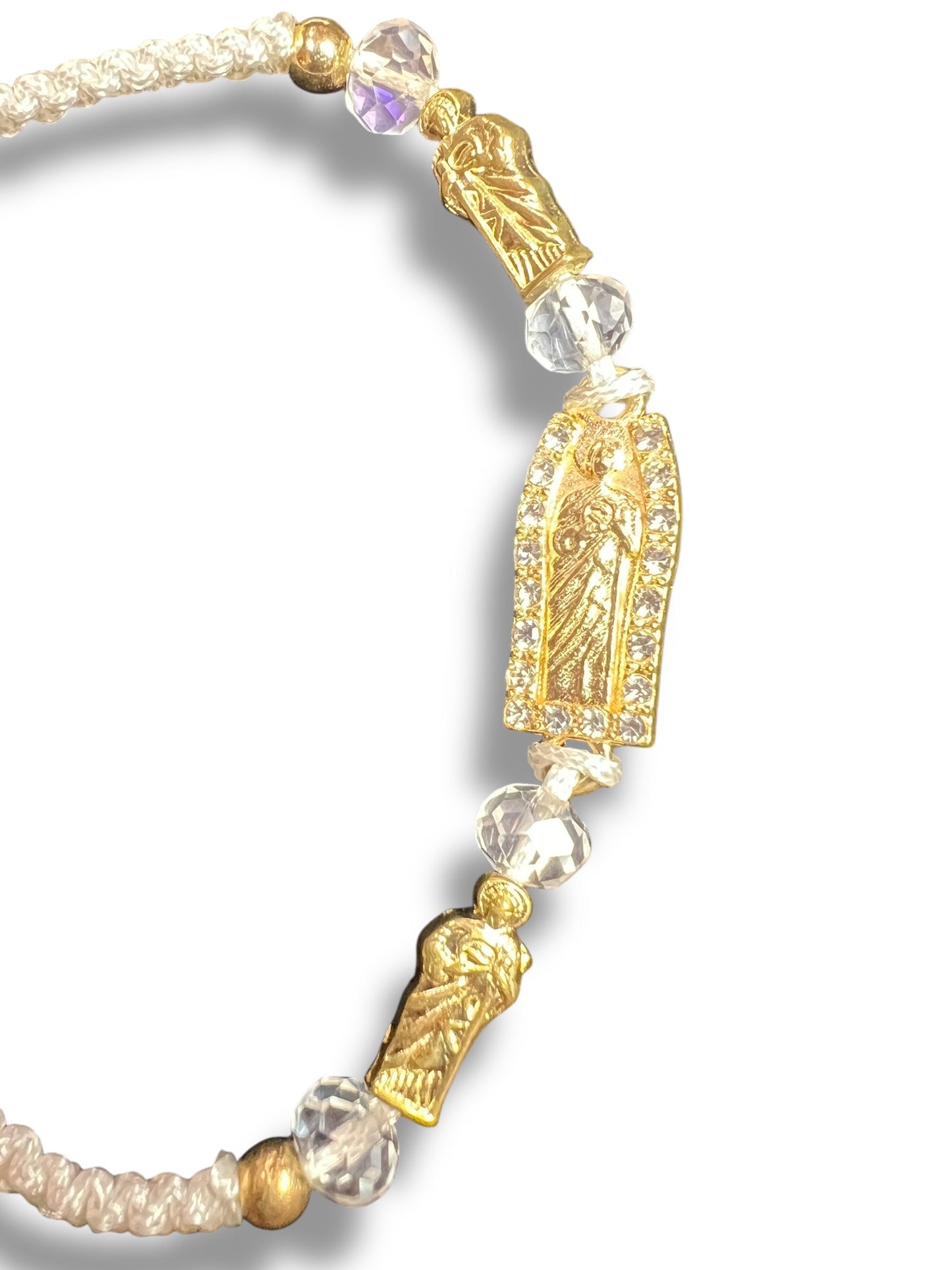 BRACELET: ST. JUDE THADDEUS WHITE THREADED