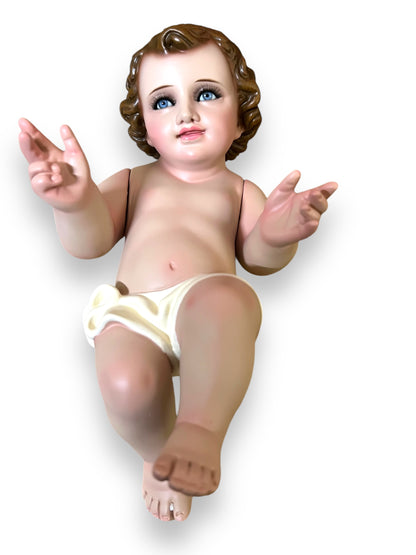 8" BABY JESUS GLASSBROWN EYE HANDMADE RESIN