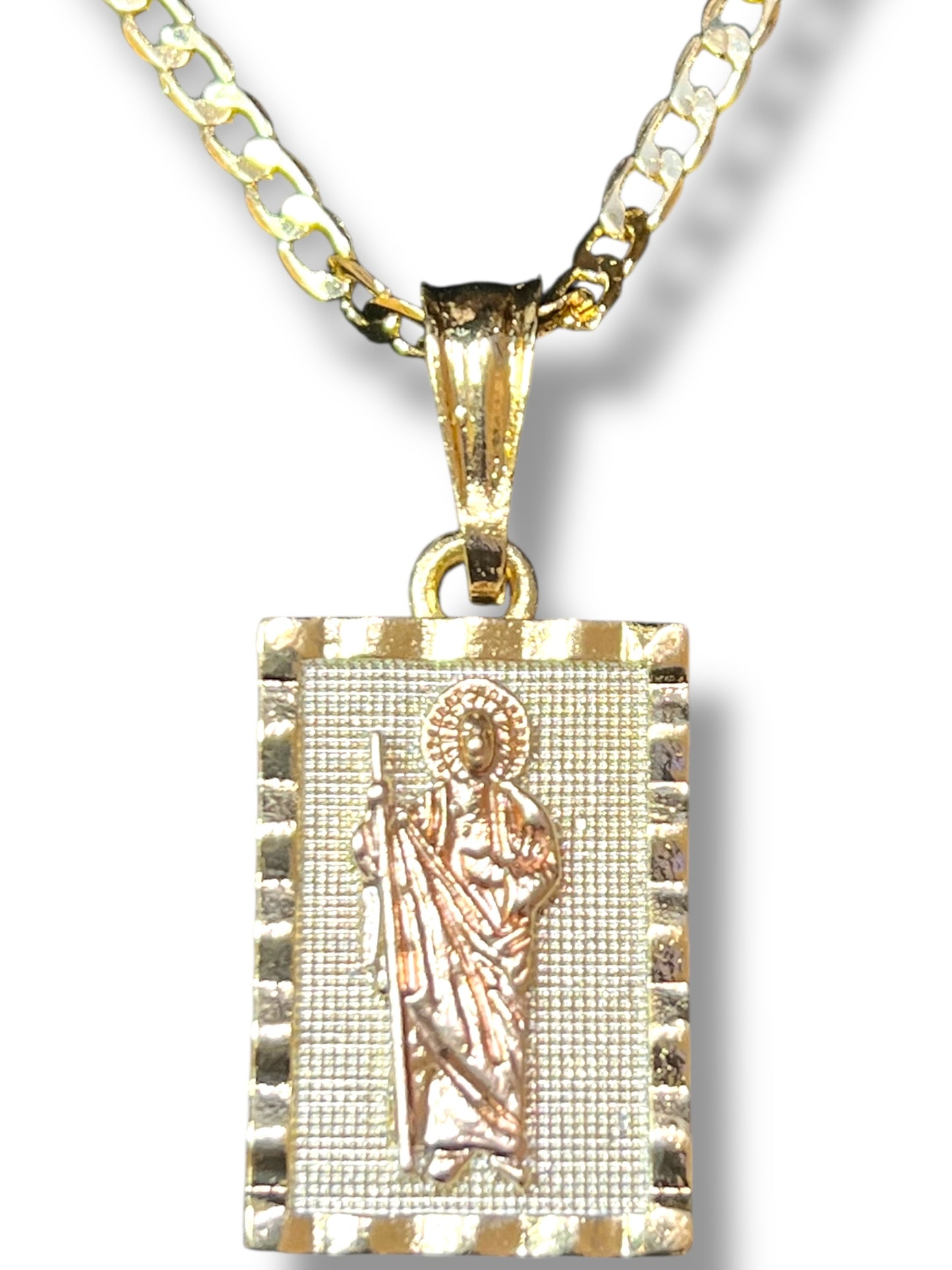18K GOLD LAYERED ST. JUDE PENDANT NECKLACE