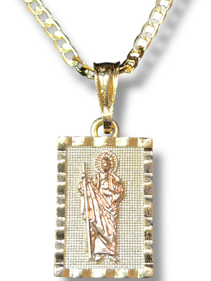 18K GOLD LAYERED ST. JUDE PENDANT NECKLACE