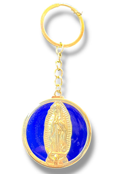 KEYCHAIN: MEDAL OF OUR LADY OF GUADALUPE W/ ENAMEL