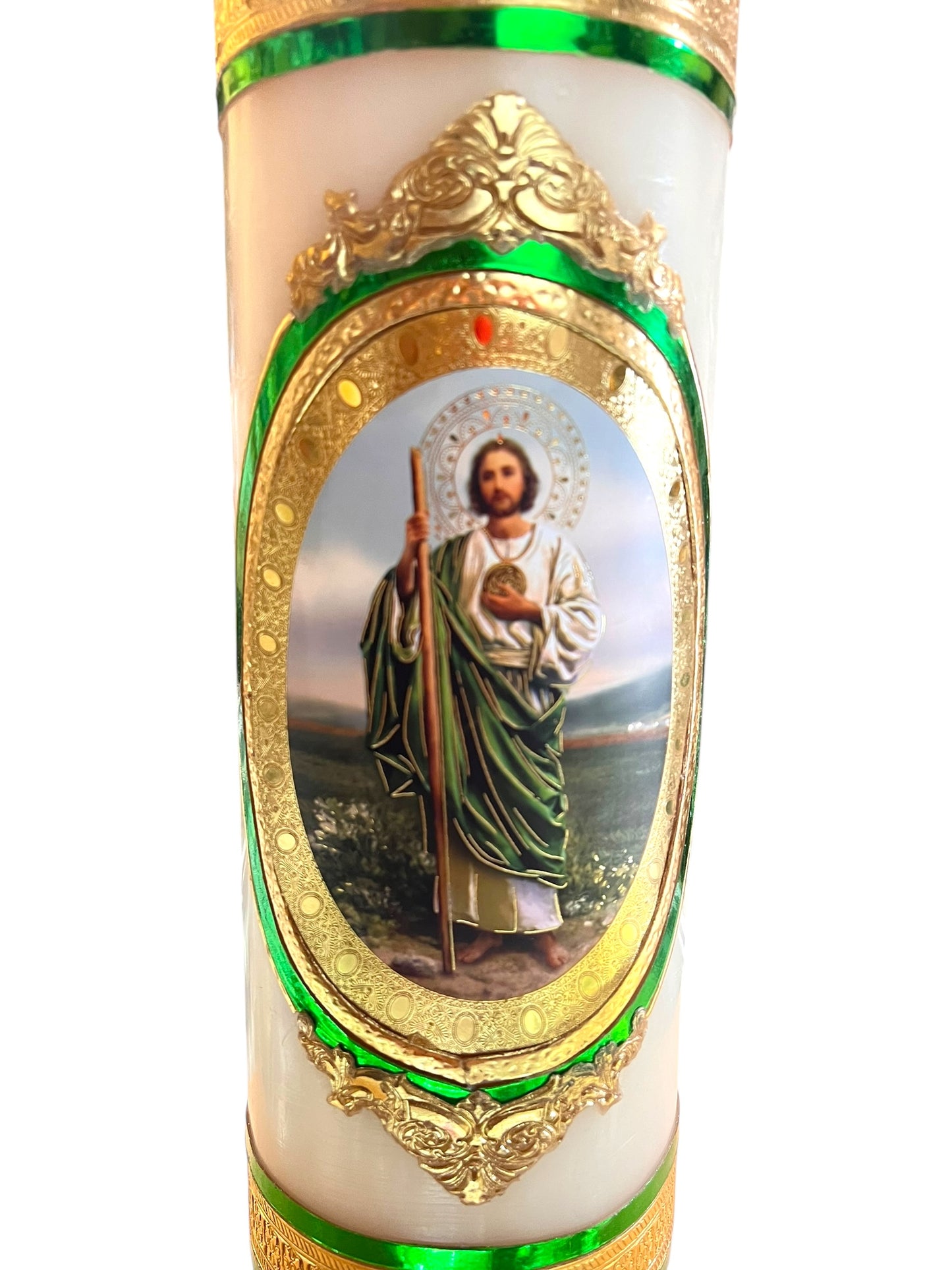 VELO PASCUAL DE CERA DECORADO DE 15"