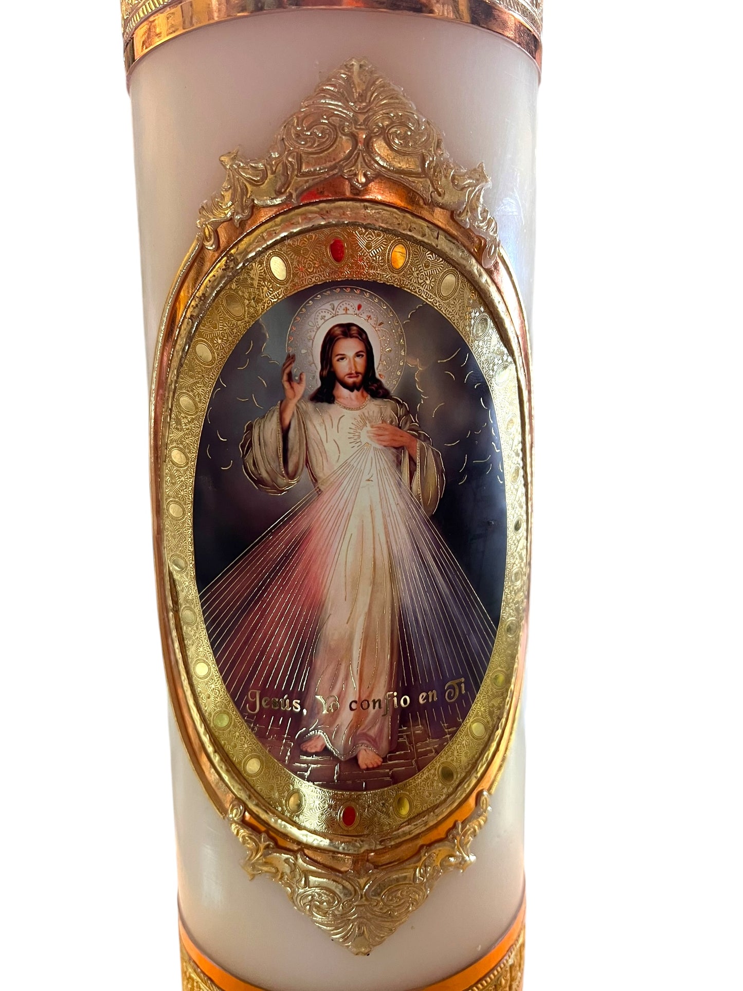 VELO PASCUAL DE CERA DECORADO DE 15"