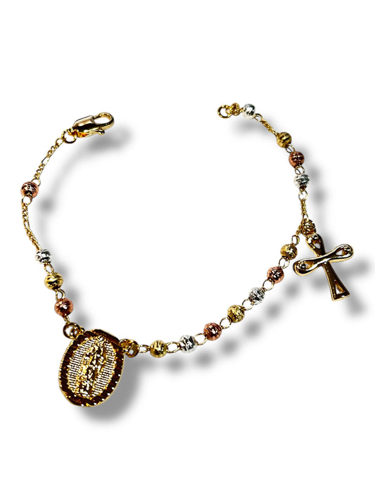 OUR LADY OF GUADALUPE TRICOLOR ROSARY BRACELET