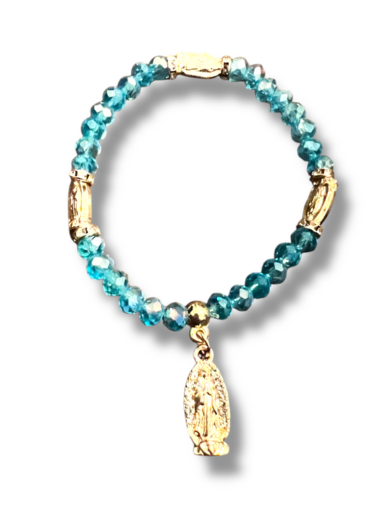 BRACELET: OUR LADY OF GUADALUPE TURQUOISE & GOLD