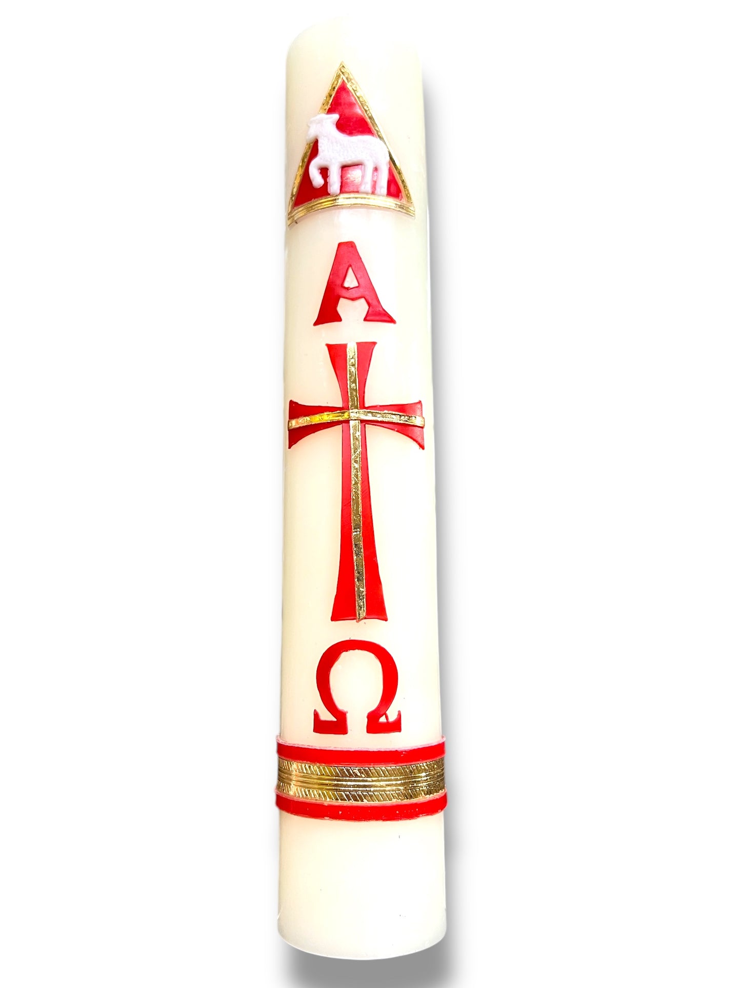 11" DECORATED BEESWAX PASCHAL CANDLE