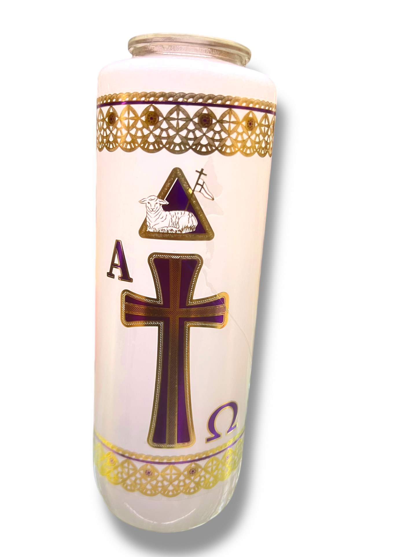 6-DAY GLASS CANDLE: PASCHAL CANDLE IMAGE (CIRIO)