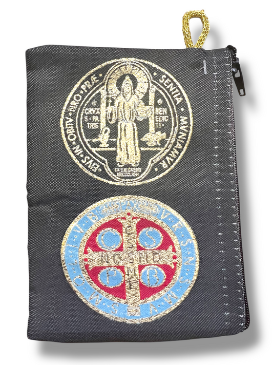 ROSARY POUCH: ST. BENEDICT DOUBLE MEDAL (MD)