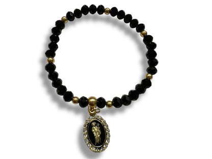 BRACELET: ST. JUDE THADDEUS GREEN GLASS BEADS