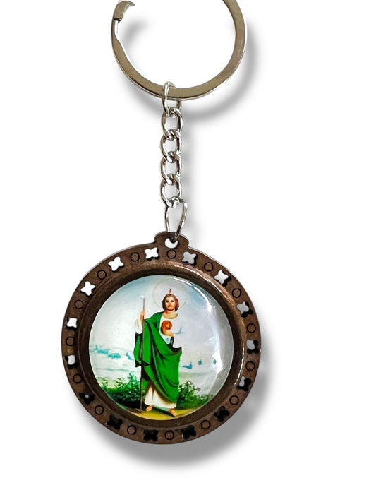 KEYCHAIN: 1.75" WOODEN ROUND W/ FULL COLOR PRINT