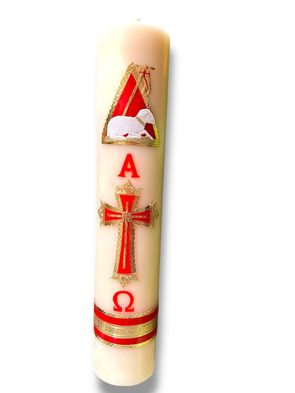 20" DECORATED WAX PASCHAL CANDLE