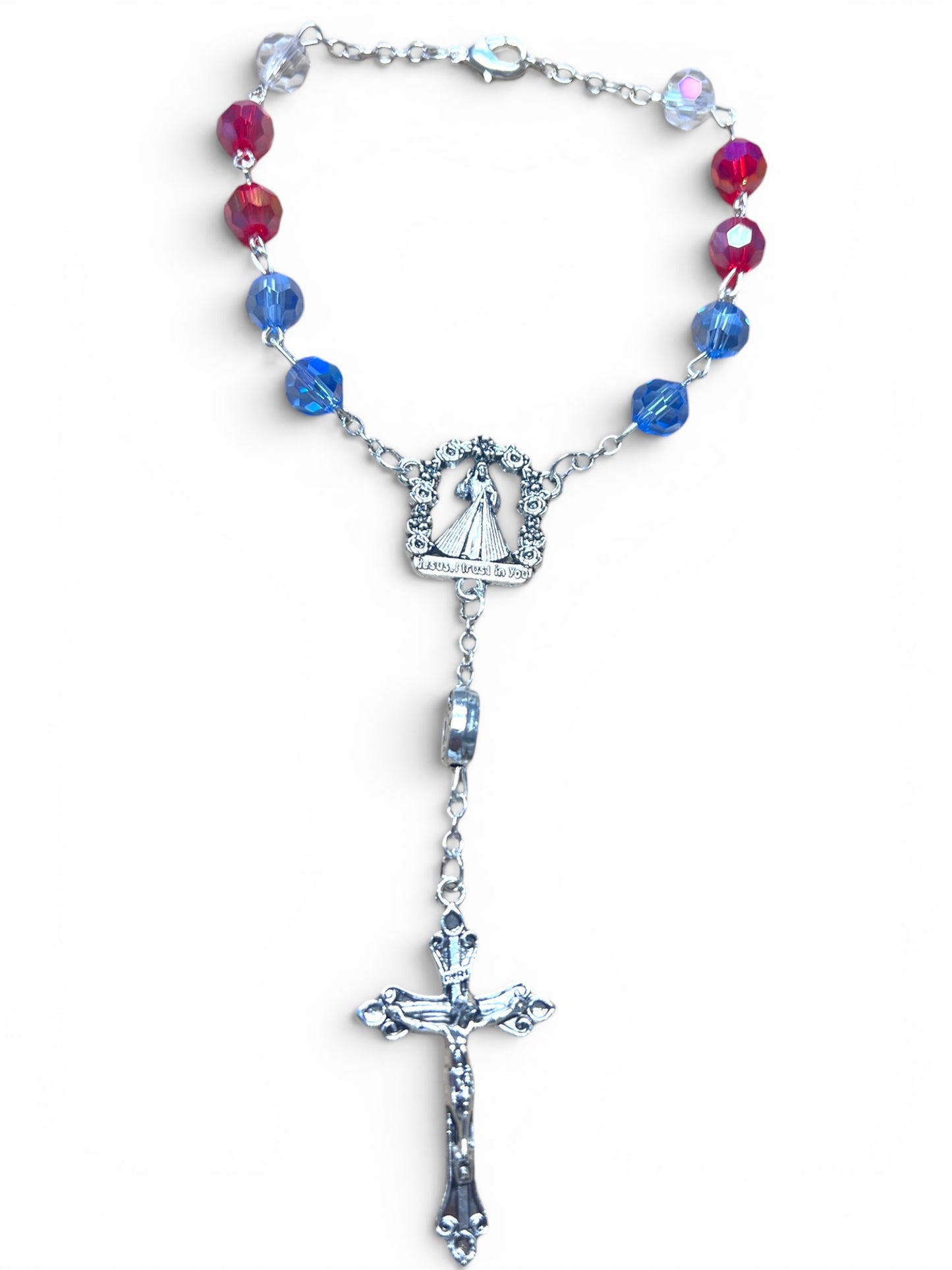 AUTO DEVOTIONAL: DIVINE MERCY MULTICOLOR ROSARY