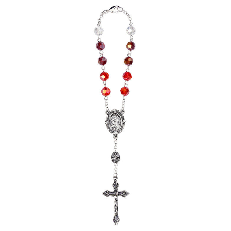 AUTO DEVOTIONAL: SACRED HEART MULTICOLOR ROSARY
