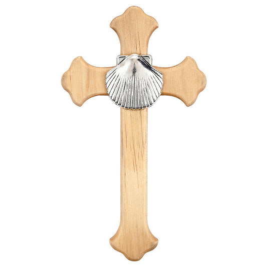 SHELL BAPTISM WOOD WALL CROSS