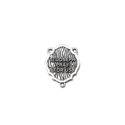 ST. JOSEPH ROSARY ANTIQUE SILVER WITH. NATURAL JASPER STONE