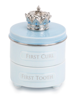 FIRST TOOTH & CURL KEEPSAKE BOX -BLUE