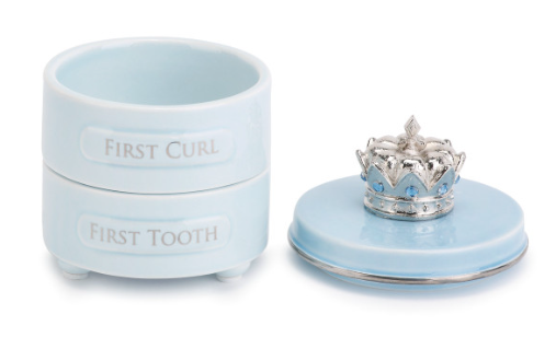 FIRST TOOTH & CURL KEEPSAKE BOX -BLUE