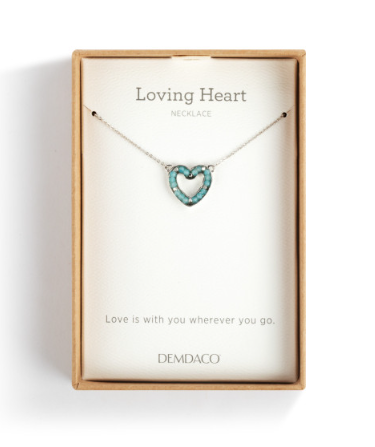 LOVING HEART NECKLACE - AQUA