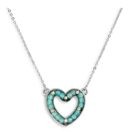 LOVING HEART NECKLACE - AQUA