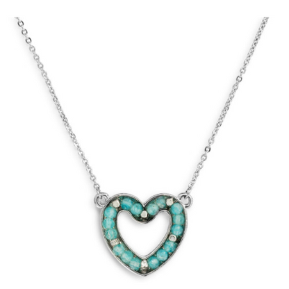 LOVING HEART NECKLACE - AQUA