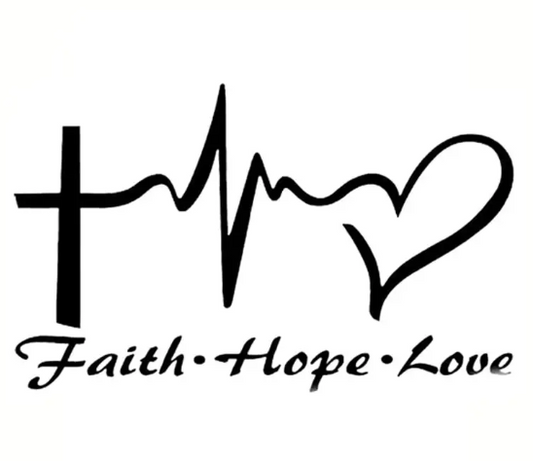 SHOW YOUR FAITH W/ STYLING HOPE, FAITH, LOVE HEART CAR DECAL STICKER