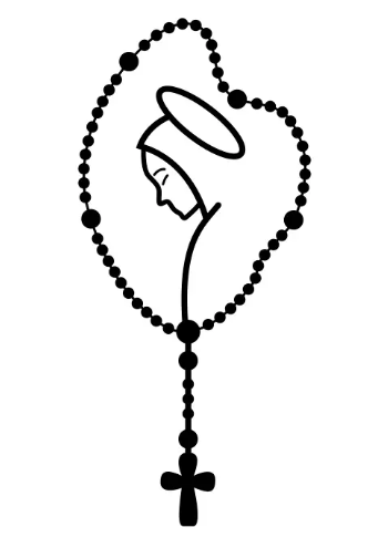 OUR LADY OF ROSARY CREATIVE CAR  DECALS S BLACK