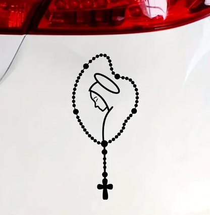 OUR LADY OF ROSARY CREATIVE CAR  DECALS S BLACK