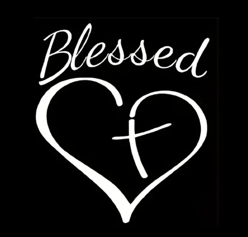 SHOW YOUR FAITH W/ STYLISH BLESSED HEART & CROSS DECAL STICKER