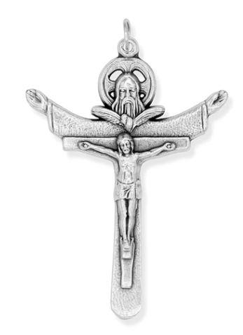 OXIDIZED ITALIAN: HOLY TRINITY TERTIUM MILLENIUM CRUCIFIX 1"