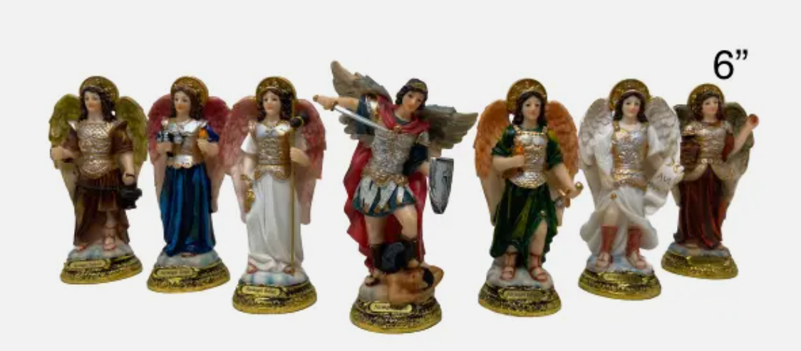 6" SEVEN ARCHANGEL STATUES SET