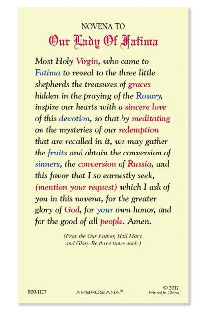 NOVENA TO OUR LADY OF FATIMA