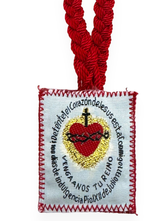 BRAIDED CORD SCAPULAR: SACRED HEART OF JESUS