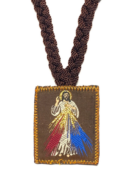 BRAIDED CORD SCAPULAR: DIVINE MERCY / OUR LADY OF GUADALUPE