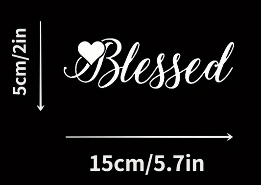 BLESSED AUTO DECAL WHITE