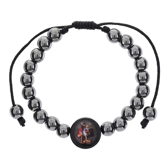 ST. MICHAEL ARCHANGEL HEMATITE ROSARY