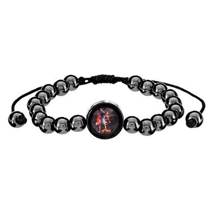 ST. MICHAEL ARCHANGEL HEMATITE ROSARY