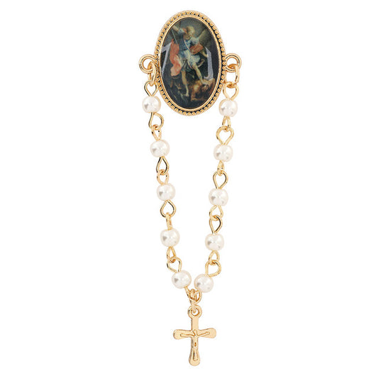 ST. MICHAEL ARCHANGEL ROSARY LAPEL PIN
