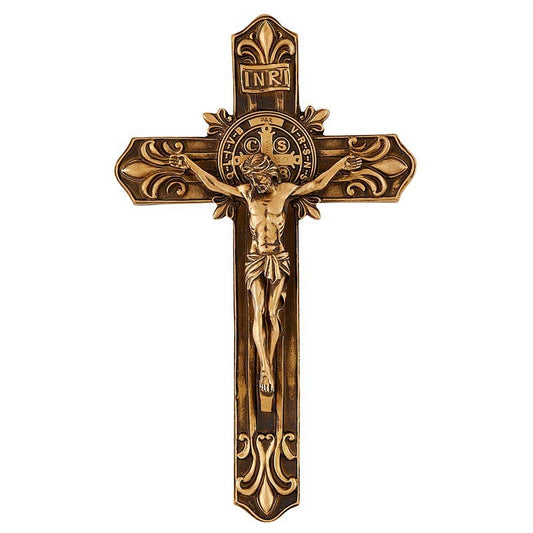 9" ST. BENEDICT GOLD CRUCIFIX