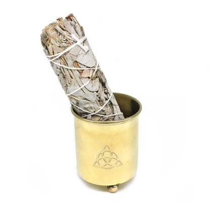 BRASS INCENSE BURNER: TRIQUETRA