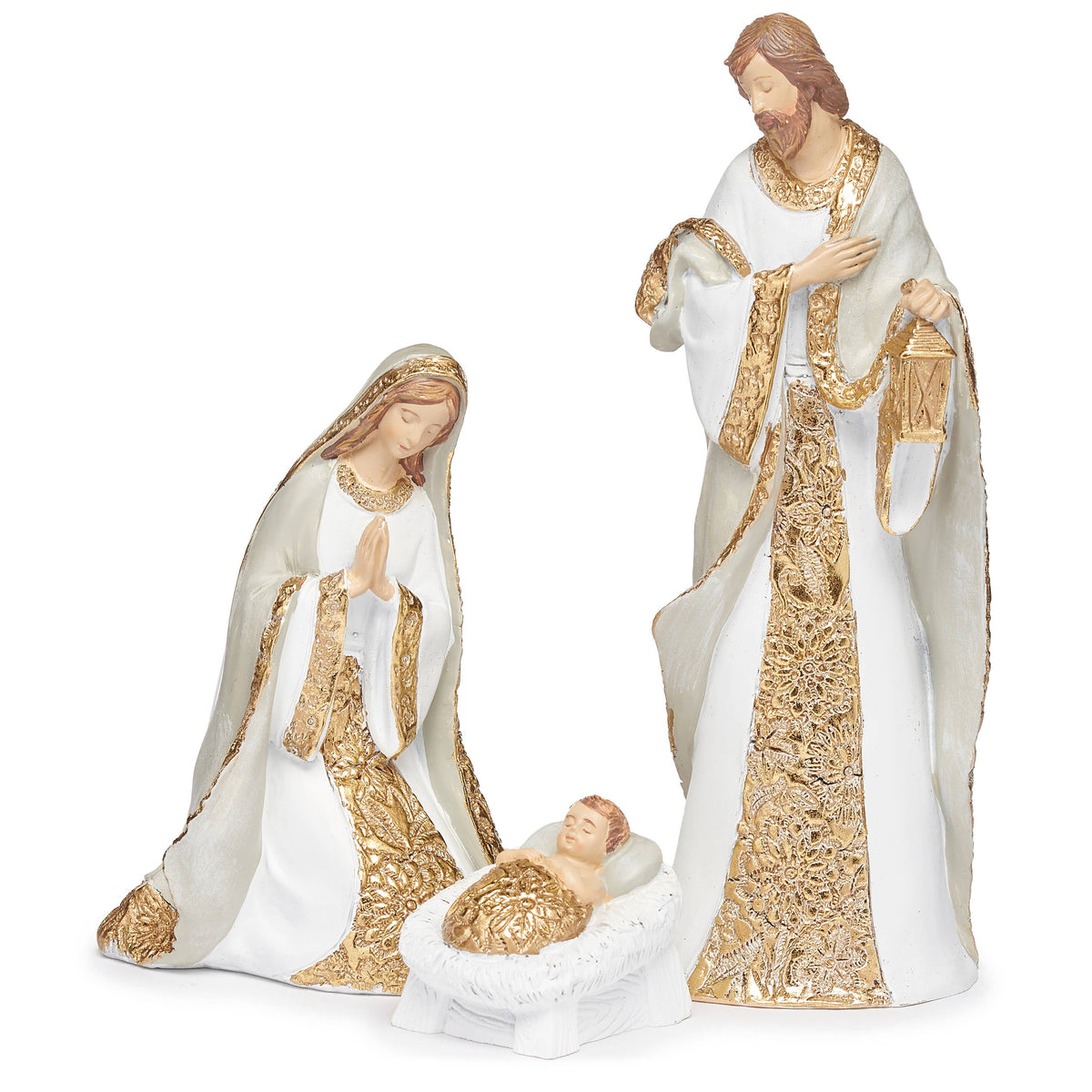 7-Pc Elegant Nativity Set W/ Gold Accents
