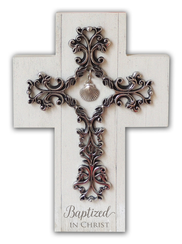 FILIGREE & WOOD BAPTISM CROSS