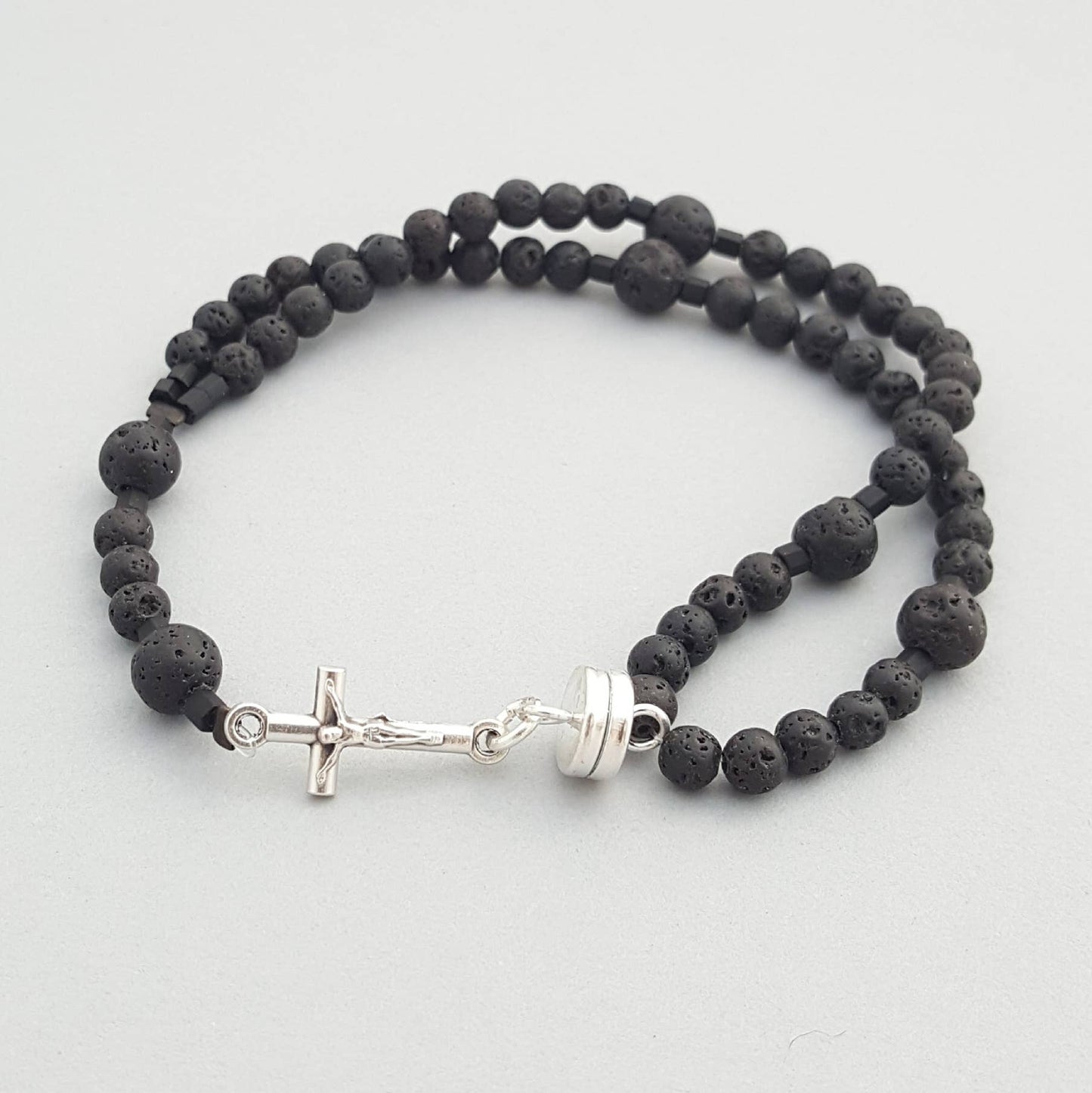 LAVA ROCK MEN'S WRIST ROSARY FIVE DECADE