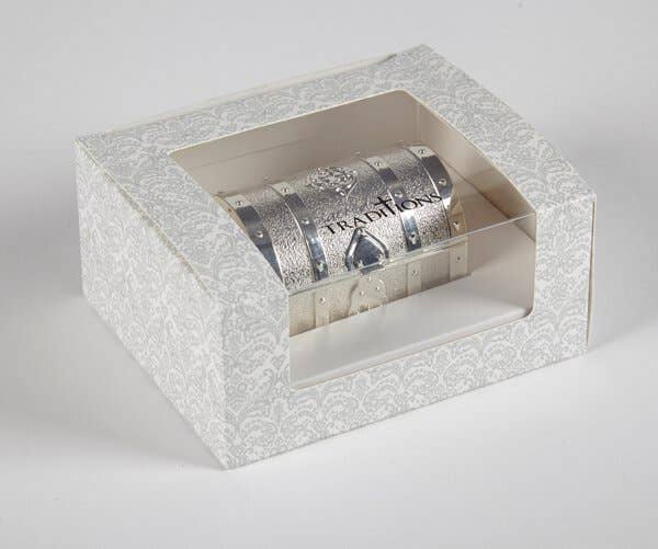 SILVER TREASURE BOX W/ ARRAS COINS