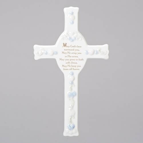 BAPTISM/CHRISTENING CROSS "MAY GOD'S LOVE SURROUND YOU"