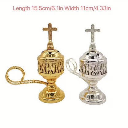 GOLDEN ALUMINUM INCENSE BURNER HOLDER