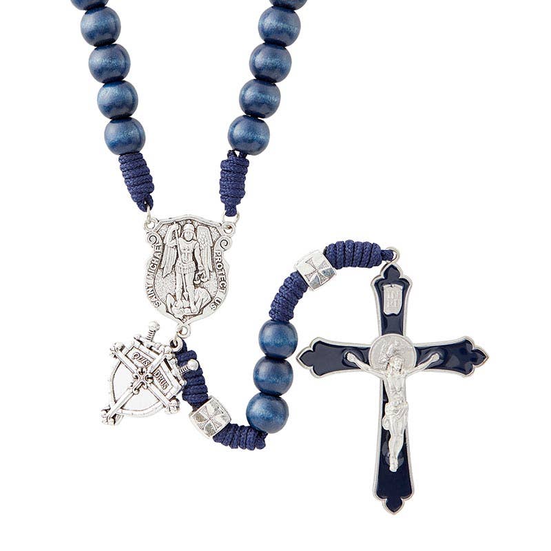 ST. MICHAEL ARCHANGEL PARACORD NAVY BLUE ROSARY