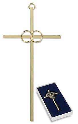 8"H BRASS WEDDING CROSS